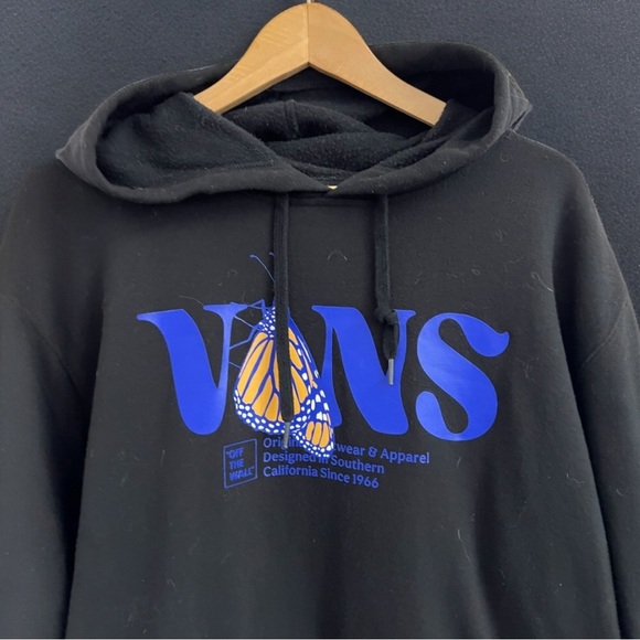 Vans Black Hoodie with Blue and Orange Graphic - Picture 3 of 4